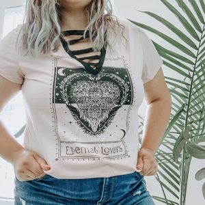 🌺NEW🌺 Strappy V-Neck Graphic Tee